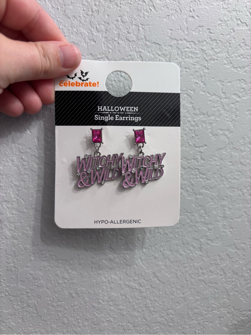 Halloween 'Witchy & Wild' Pink Dangle Earrings